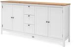 Furn.Design Sideboard Landhaus Wei&szlig; Eiche Artisan 180 cm 4-t&uuml;rig Vestland