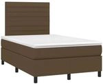 vidaXL Boxspringbett mit Matratze & LED Dunkelbraun 120x190 cm Stoff 3270207