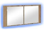 vidaXL LED Spiegel-Schrank mit Regal Artisan-Eiche 100 x 12 x 45 cm 875043