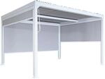 MCW Alu Pergola L41 mit 3x Seitenwand Wei&szlig; 3x3,7m