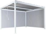 MCW Alu Pergola L41 mit 2x Seitenwand Wei&szlig; 3x3,7m