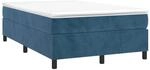 vidaXL Boxspringbett mit Matratze Dunkelblau 120x190 cm Samt 3269707