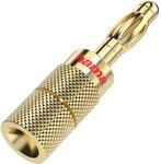 Hama Audio-Lautsprecher-Adapter Bananen-Stecker 4er-Set Gold