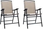 vidaXL Klappbare Gartenst&uuml;hle 2 Stk Textilene Taupe 47925