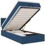 vidaXL Ottoman-Bett mit Matratze und LEDs Blau 90x190 cm Stoff 3312193