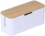 Relaxdays Kabelbox Bambus Natur Magnetisch 14,5 cm x 34 cm x 11 cm
