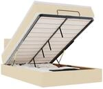 vidaXL Ottoman-Bett mit Matratze & LEDs Creme 120x200 cm Stoff 3312386