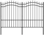 vidaXL Gartenzaun mit Speerspitze Schwarz 239 x 150 cm Pulverbeschichteter Stahl