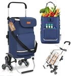 Sekey 3-in-1 Faltbarer Einkaufstrolley Treppensteiger mit K&uuml;hlfach und...