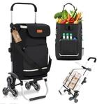 Sekey 3-in-1 Faltbarer Einkaufstrolley Treppensteiger mit K&uuml;hlfach und...