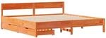 vidaXL Massivholzbett ohne Matratze Wachsbraun 180x200 cm Kiefernholz 3301742