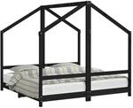 vidaXL Kinderbett Schwarz 2x 80x160 cm Massivholz Kiefer 3200597