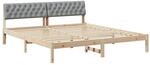 vidaXL Bettgestell Braun und Hellgrau 180 x 200 cm Massivholz Kiefer 3394343