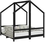 vidaXL Kinderbett Schwarz 2x 70x140 cm Massivholz Kiefer 3200594