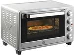HOMCOM Mini Backofen 32L mit Grillrost Backblech 3 Kochmodi mit Timer Silber