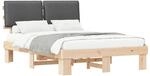 vidaXL Bettgestell mit Gepolstertem Kopfteil Dunkelgrau 135 x 190 cm 877290