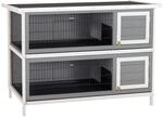 PawHut Hasenstall Tannenholz 136,4 x 50 x 93cm Hellgrau