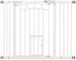PawHut T&uuml;rschutzgitter Hundeabsperrgitter Stahl PA Wei&szlig; 74-100L x 4B x 76H cm