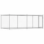 vidaXL Hundezwinger mit T&uuml;r Grau 4x2x1,5 m Verzinkter Stahl 3209578