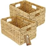 HMF 37249-S2 Aufbewahrungskorb Korb Wasserhyazinthe 2er Set Billy 35 x 25 x 20 cm