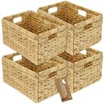 HMF 37249-S4 Aufbewahrungskorb Korb Wasserhyazinthe 4er Set Billy 35 x 25 x 20 cm