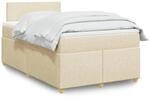 vidaXL Boxspringbett mit Matratze Creme 120x200 cm Stoff 3288945