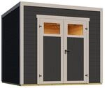 Weka Gartenhaus Batu 2 Flachdach Doppelt&uuml;r Dark Grey 250 cm x 250 cm