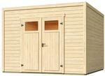 Weka Gartenhaus Batu 3 Flachdach Doppelt&uuml;r Natur 300 cm x 300 cm