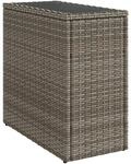 vidaXL Garten-Beistelltisch mit Glasplatte Grau 58x27,5x55 cm Rattan 366133