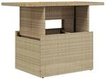 vidaXL Gartentisch Beige 100x55x73 cm Poly Rattan und Akazienholz 366065