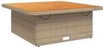 vidaXL Gartentisch Beige 110x110x71 cm Poly Rattan und Akazienholz 368274