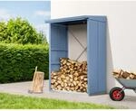 H&ouml;rmann Kaminholzregal Elegant-V Typ 1 aus Metall RAL5014 Taubenblau