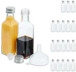 Relaxdays Miniflaschen Glas Transparent Auslaufsicher 20er Pack 14 cm x 4 cm x 4 cm