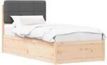vidaXL Bettgestell mit Gepolstertem Kopfteil Dunkelgrau 90 x 200 cm 877725