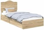 vidaXL Stauraumbett Sonoma-Eiche 100 x 200 cm Holzwerkstoff 3413536