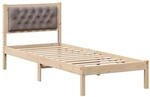 vidaXL Bettrahmen mit Kopfteil Taupe 90 x 200 cm Massives Kiefernholz 878217