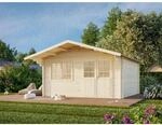 Palmako Gartenhaus Britta 426 x 426 cm Lackiert Dunkelgrau-Wei&szlig; FSC&reg;