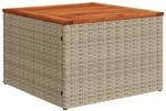 vidaXL Gartentisch Beige 55x55x37 cm Poly Rattan und Akazienholz 366064