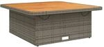 vidaXL Gartentisch Grau 110x110x71 cm Poly Rattan und Akazienholz 368273