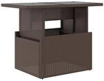 vidaXL Gartentisch mit Glasplatte Braun 100x55x73 cm Poly Rattan 366208