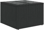 vidaXL Gartentisch mit Glasplatte Schwarz 55x55x37 cm Poly Rattan 365969