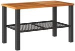 vidaXL Gartentisch Schwarz 70x38x42 cm Poly Rattan Akazienholz 366270