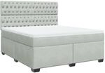 vidaXL Boxspringbett mit Matratze Hellgrau 180x200 cm Samt2099674