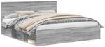 vidaXL Bettrahmen Grau Sonoma 180 x 200 cm Massives Kiefernholz 3410569