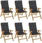 vidaXL Gartenst&uuml;hle mit Kissen 6 Stk Massivholz Teak 3196500