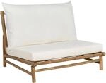 Beliani Gartenstuhl Heller Holzfarbton Weiss 85x102x74