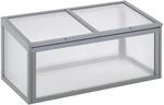 Outsunny Fr&uuml;hbeet mit Abdeckung aus Holz Polycarbonat Wetterfest Grau 90 x 46 x 40