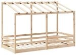 vidaXL Kinderbett mit Dach Wei&szlig; 80x200 cm Massivholz Kiefer 847004