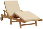 vidaXL Sonnenliege Beige 200 x 67 x 84 cm Massivholz Akazie 4105529