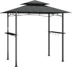 vidaXL Grillpavillon mit Seitenregalen Anthrazit 240x150x243 cm Stahl